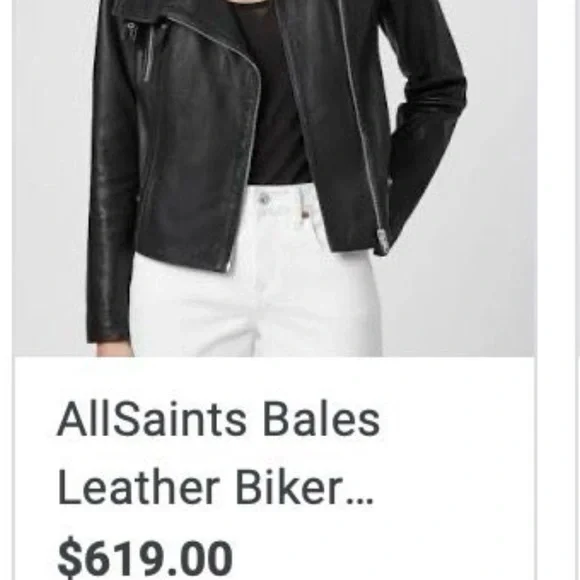 ALLSAINTS Leather Bales Moto Biker Jacket UK 8 / US 4 - Picture 13 of 13